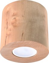 Sollux Lighting - Plafondspot ORBIS natuurlijk hout