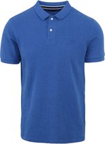Superdry - Classic Pique Polo Mid Blauw - Modern-fit - Heren Poloshirt Maat M