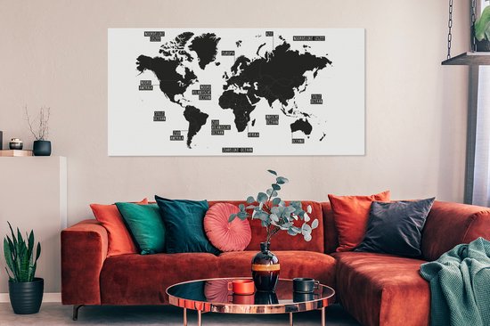 Wanddecoratie metaal 3d de wereldkaart | Geschenken