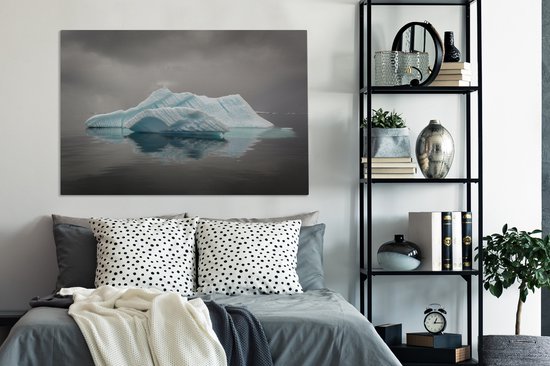 Tableau sur toile Iceberg flottant sur l'océan Antarctique - 140x90 cm - Décoration murale Art