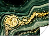 Poster Marmer - Goud - Glitter - Groen - Marmerlook - Luxe - 120x90 cm