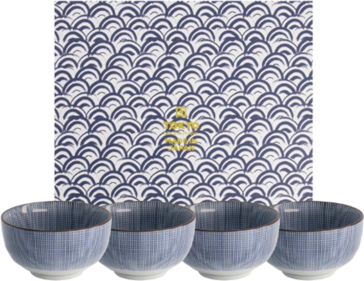 TOKYO DESIGN STUDIO- SENDAN TOKUSA 4PCS BOWL GIFTSET 12.8X6.8CM 500ML