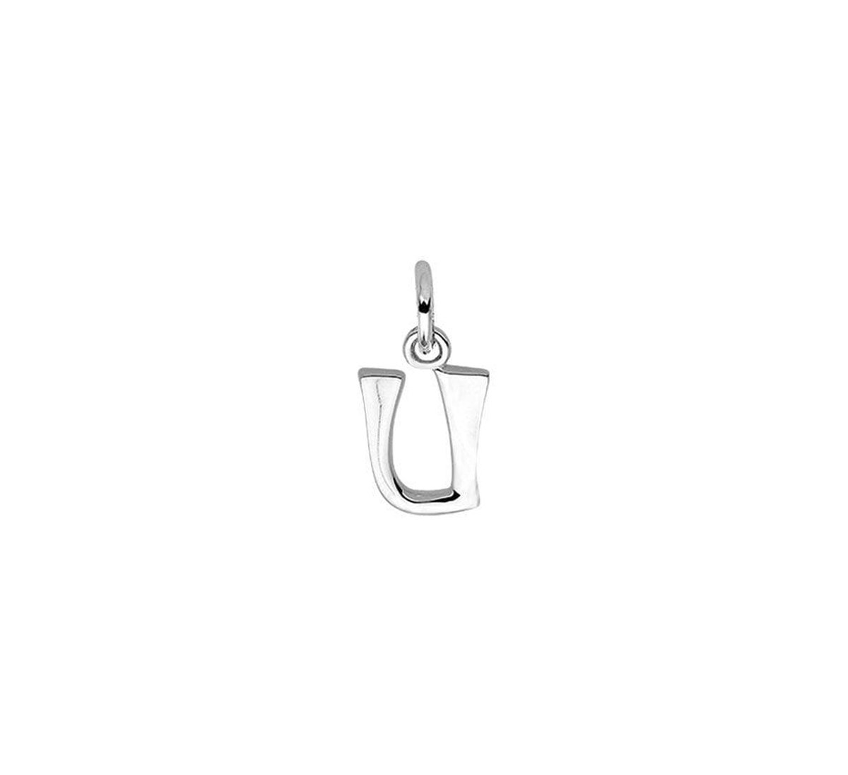 Zilver Gerhodineerde Hanger letter U 1330018