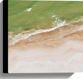 WallClassics - Toile - Mer verte à la plage - Photo sur toile 30x30 cm (Décoration murale )