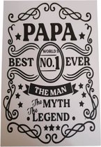 Spreukenbord Papa - Opa - Tekstbord Nummer 1 - Quote - Verjaardag - Vaderdag - Wall art - afmeting 20x30 cm Dibond