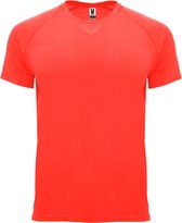 Fluorescent Koraalroze unisex sportshirt korte mouwen Bahrain merk Roly maat XL