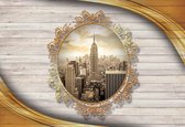 Fotobehang - Vlies Behang - Uitzicht op New York door het Raam - 3D - 208 x 146 cm