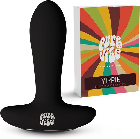PureVibe® Yippie Buttplug Mannen en Vrouwen - Buttplugs - Prostaat Vibrator mannen - Anaal Vibrators Plug - Vibrator voor Vrouwen - Erotiek - Sex toys - Femme & Hommes - Zwart