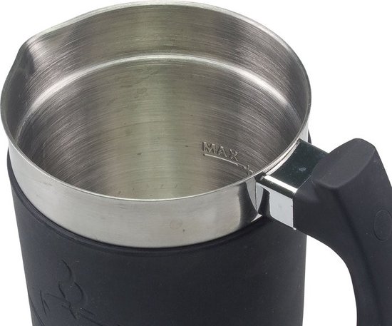 BEPER BB.200 Automatic Magnetic Milk Frother 650W Adjustable Temperatures Removable Whips Black/Silver