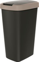 Prosperplast - Prullenbak / Afvalbak 45L - Zwart met bruin frame