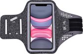 Geschikt voor iPhone 11 hardloop telefoonhouder – armband - sportband - van stof - Zwart