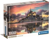 Clementoni - Puzzel 1000 Stukjes Le Magnifique Mont Saint Michel, Puzzel Voor Volwassenen en Kinderen, 14-99 jaar, 39769 COMPACT BOX