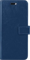 Hoes Geschikt voor OPPO A17 Hoesje Bookcase Hoes Flip Case Book Cover - Hoesje Geschikt voor OPPO A17 Hoes Book Case Hoesje - Donkerblauw