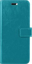 Hoes Geschikt voor OPPO A57 Hoesje Bookcase Hoes Flip Case Book Cover - Hoesje Geschikt voor OPPO A57 Hoes Book Case Hoesje - Turquoise