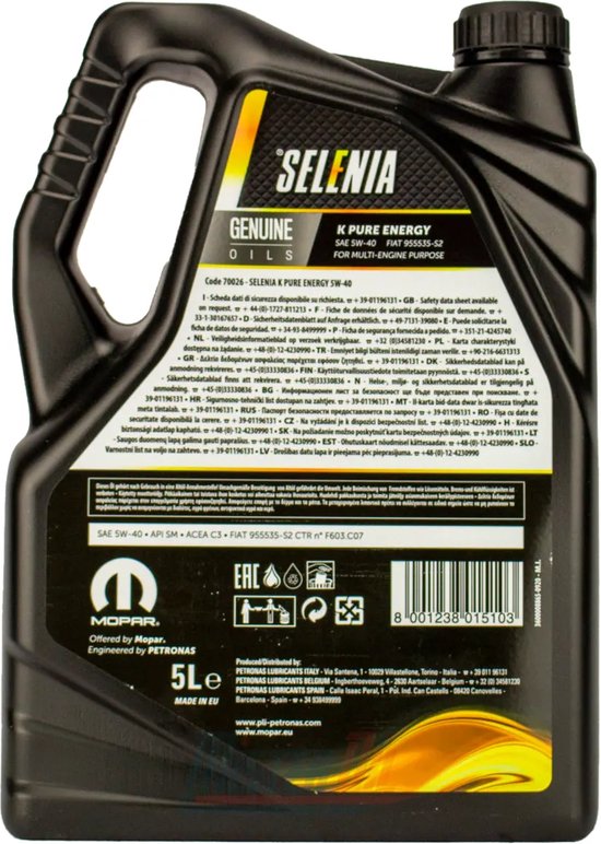 10 Litri, Selenia 5W40 K Pure Energy Multi Air