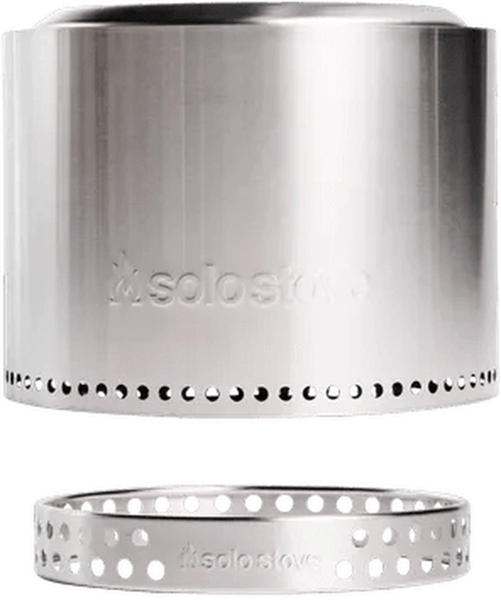 Solo Stove Bonfire-Vuurkorf mét Standaard 2.0 | Rookvrije Vuurplaats, Houtverbranding, Met uitneembare aslade, 304 Roestvrijstaal, 49,5 x 44,5 cm, 9 kg, Standaard hoogte 7 cm,