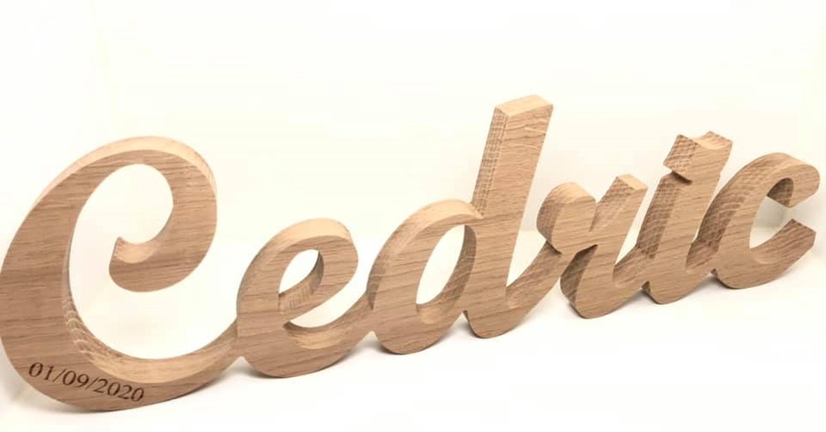 Houten naam in eik 40cm gepersonaliseerd - geschenk - geboorte - huwelijk - doopsuiker - presentatie - houten letters