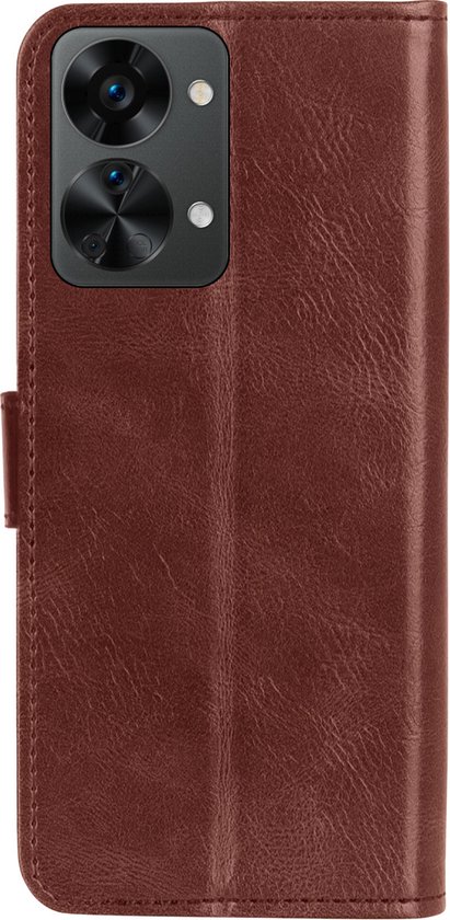 OnePlus Nord 2T Case Bookcase Cover Flip Case Book Cover 2x Avec Protecteur d'écran - OnePlus Nord 2T Cover Book Case Cover - Marron