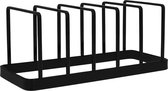 QUVIO Porte-couvercle de Pan - Accessoires de casserole - Porte-couvercle - Rack de stockage - Métal - Zwart - 10 x 24 x 10,5 cm