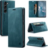 CaseMe - Telefoonhoesje geschikt voor Samsung Galaxy S23 - Back Cover - Wallet Book Case - Donker Blauw