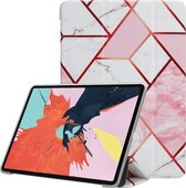 Cadorabo Tablet Hoesje geschikt voor Apple iPad PRO 11 2020 / 2021 (11 inch) - Design Wit Roze Marmer - Ultra dunne beschermhoes gemaakt van flexibel TPU silicone met standfunctie