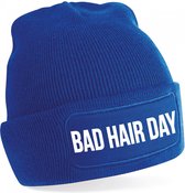 Bellatio Decorations Bad hair day muts - unisex - one size - Blauw - wintermuts