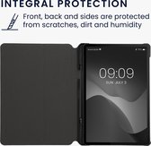 kwmobile hoes geschikt voor Samsung Galaxy Tab S8 / Galaxy Tab S7 - Slanke tablethoes met standaard - Tablet cover in antraciet / zwart