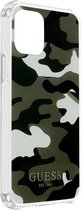 Hoes Geschikt voor Apple iPhone 12 Pro Max met polsband Camouflagepatroon Guess Groen