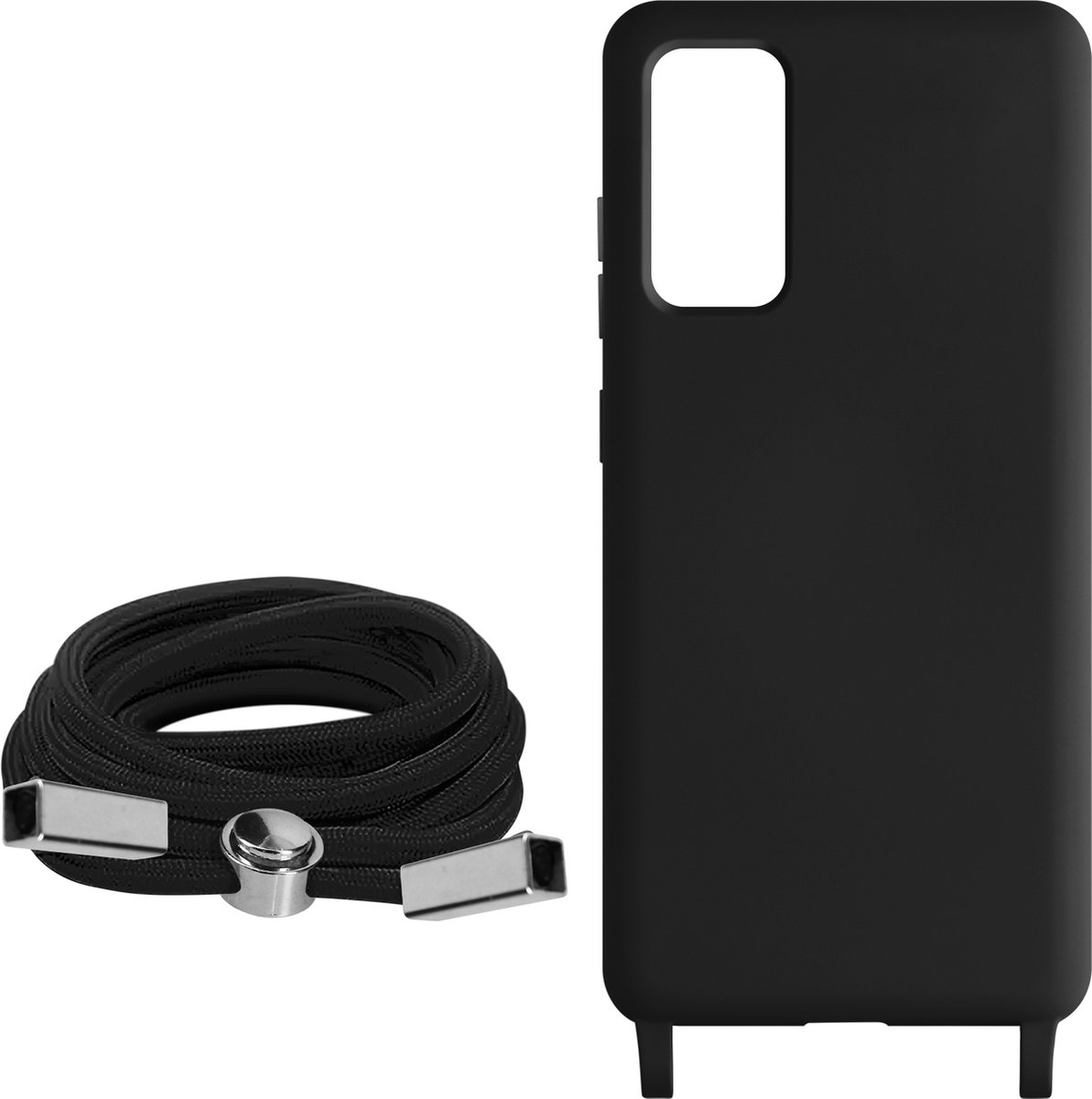 Geschikt voor Samsung Galaxy S20 FE Koord Hoesje Semi-rigide Nekkoord 80cm Zwart