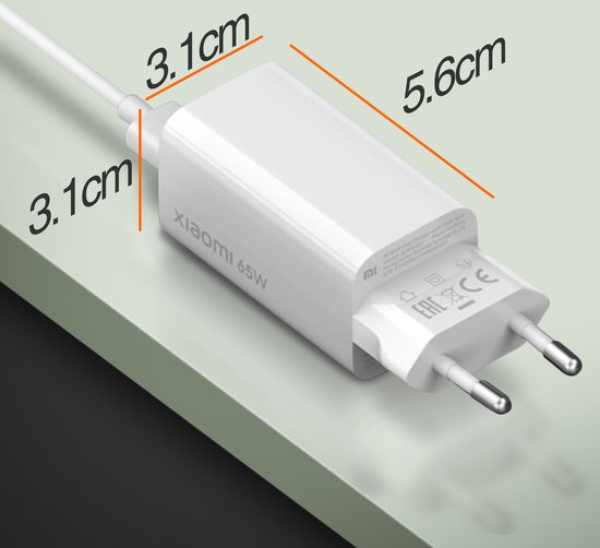 Xiaomi Mi USB-C Snellader 65W Fast Charge GaN Oplader 3.25A Wit | bol.com