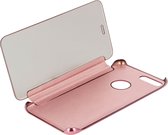 Folio Etui Spiegel Hoes Geschikt voor Apple iPhone 7 Plus/8 Plus Doorzichtige Flap Roze