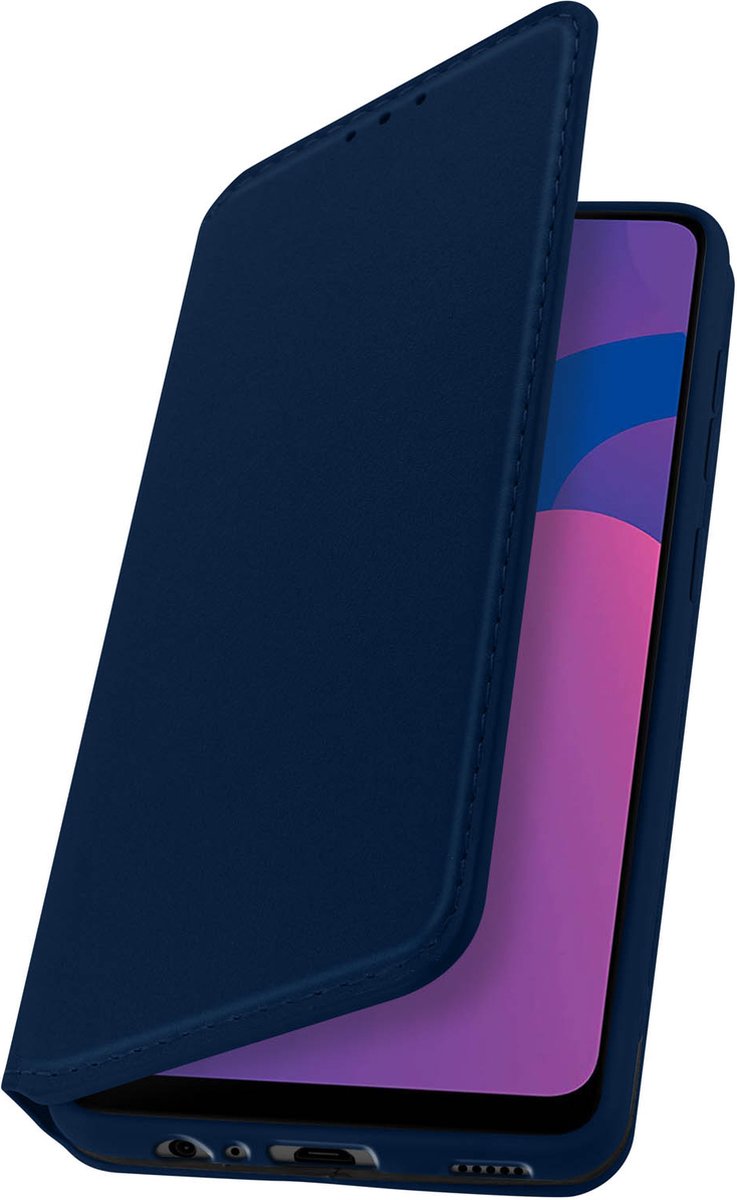 Hoes Geschikt voor Honor 9A klep portefeuille, video standaard donker blauw