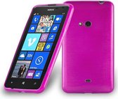 Cadorabo Hoesje voor Nokia Lumia 625 in ROZE - Beschermhoes van flexibel TPU silicone Case Cover in Brushed design