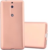 Cadorabo Hoesje geschikt voor Nokia 5 2017 in METALLIC ROSE GOUD - Beschermhoes gemaakt van flexibel TPU silicone Case Cover