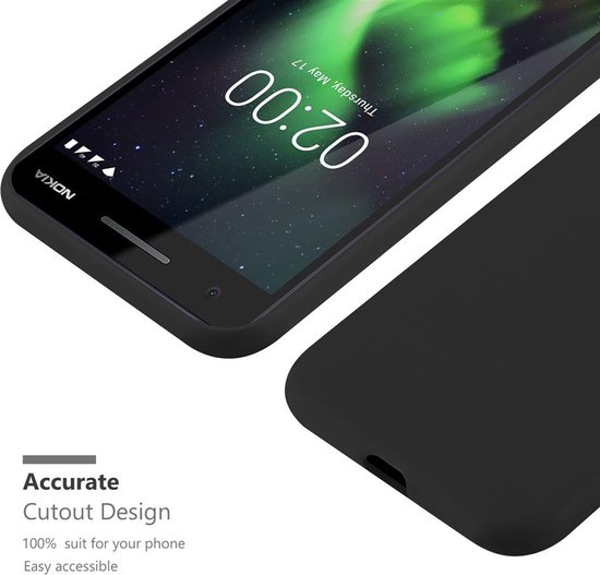 Cadorabo Hoesje geschikt voor Nokia 2.1 in CANDY ZWART - Beschermhoes gemaakt van flexibel TPU silicone Case Cover