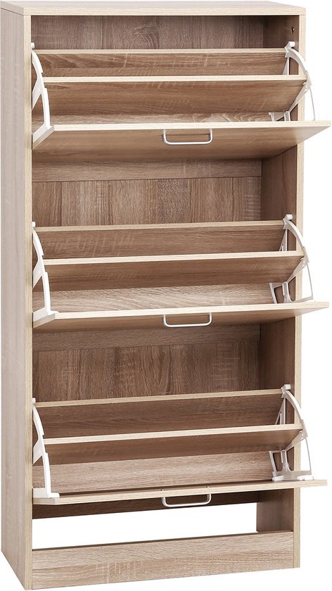 Meuble à chaussures - Meuble à chaussures - Rangement chaussures - Meuble à chaussures - Couleur chêne