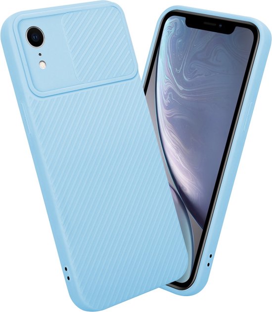 Coque Cadorabo pour Apple iPhone XR en Bonbon Light Blauw - Coque de protection en silicone TPU souple et avec protection pour appareil photo