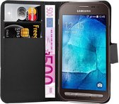 Cadorabo Hoesje geschikt voor Samsung Galaxy TREND 3 in PHANTOM ZWART - Beschermhoes met magnetische sluiting, standfunctie en kaartvakje Book Case Cover Etui