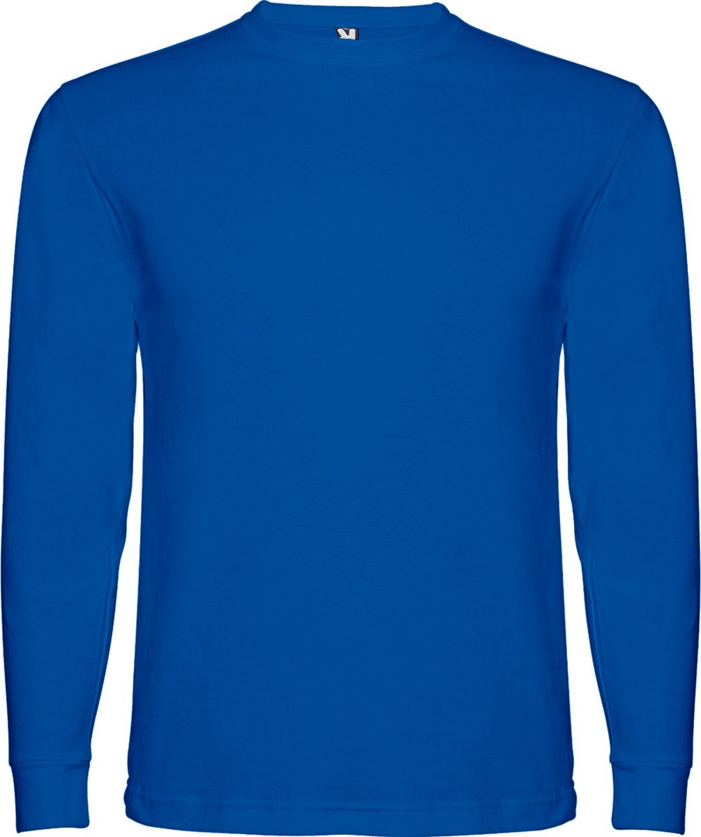 Kobalt Effen t-shirt lange mouwen model Pointer merk Roly Blauw