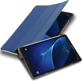 Cadorabo Tablet Hoesje voor Samsung Galaxy Tab A 2016 (10.1 inch) in JERSEY DONKER BLAUW - Ultra dun beschermend geval met automatische Wake Up en Stand functie Book Case Cover Etui