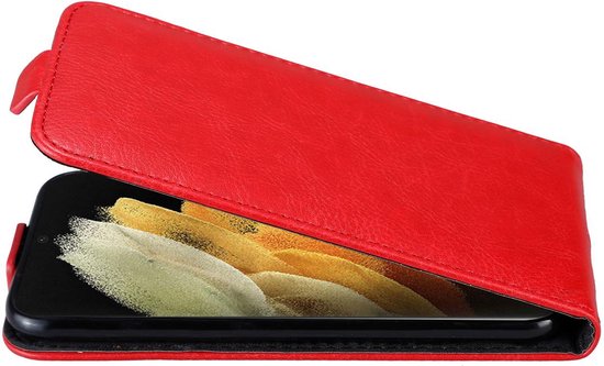 Coque Cadorabo pour Samsung Galaxy S21 ULTRA en ROUGE POMME - Coque de protection au design rabattable avec fermeture magnétique