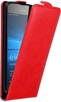 Cadorabo Hoesje voor Nokia Lumia 650 in APPEL ROOD - Beschermhoes in flip design Case Cover met magnetische sluiting