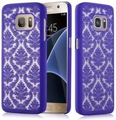Cadorabo Hoesje voor Samsung Galaxy S7 in PAARS - Hard Case Cover Beschermhoes in gebloemd paisley henna design tegen krassen en stoten