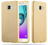 Cadorabo Hoesje voor Samsung Galaxy A3 2016 in STAR STOF GOUD - TPU Silicone Case Cover beschermhoes in glitter design
