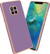 Cadorabo Hoesje voor Huawei MATE 20 PRO in Glossy Paars - Goud - Beschermhoes Case Cover van flexibel TPU-silicone en met camerabescherming