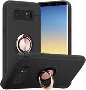 Cadorabo Hoesje voor Samsung Galaxy NOTE 8 in ZWART - ROSE GOUD - Beschermhoes met focusring van TPU Case Cover siliconen