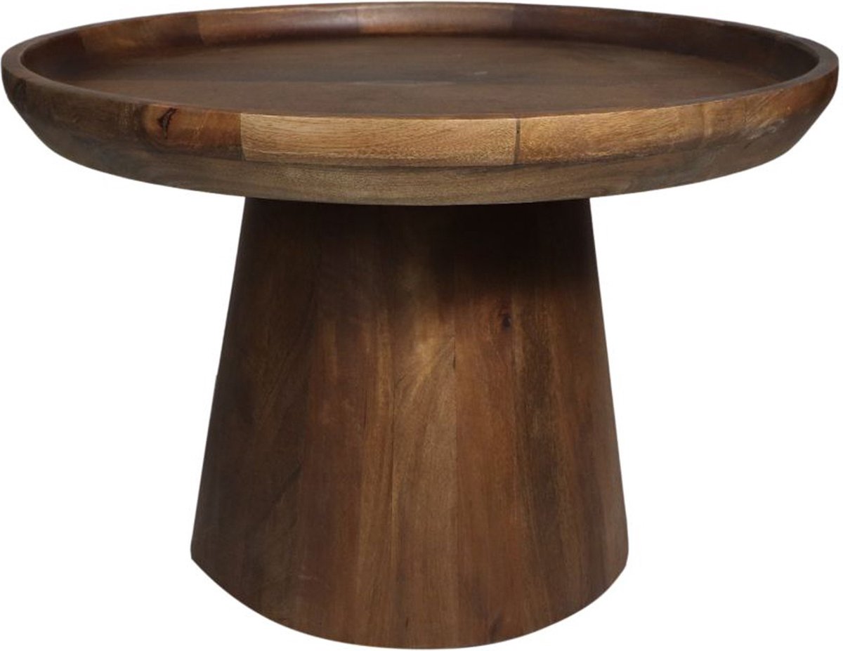 HSM Collection-Ronde Bijzettafel Drum-60x60x40-Bruin-Mango
