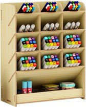 Pennenhouder opbergdoos van hout, multifunctionele bureau-organizer voor thuis, kantoor en op school., White Maple