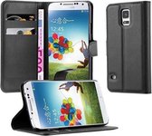 Cadorabo Hoesje geschikt voor Samsung Galaxy S5 / S5 NEO in PHANTOM ZWART - Beschermhoes met magnetische sluiting, standfunctie en kaartvakje Book Case Cover Etui