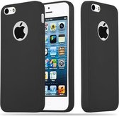 Cadorabo Hoesje geschikt voor Apple iPhone 5 / 5S / SE 2016 in CANDY ZWART - Beschermhoes gemaakt van flexibel TPU silicone Case Cover
